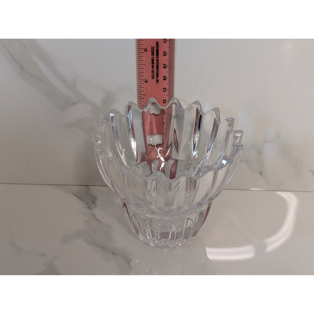 Mikasa Royal Suite Crystal Votive Candle Holder‎ Clear Scalloped Ribbed 4 Inch - Picture 5 of 5